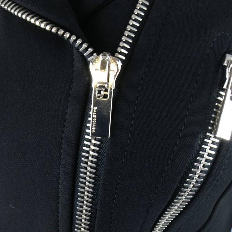 BALENCIAGA Nicolas Ghesquiere Size 4 Black Silver Zip Cropped ...