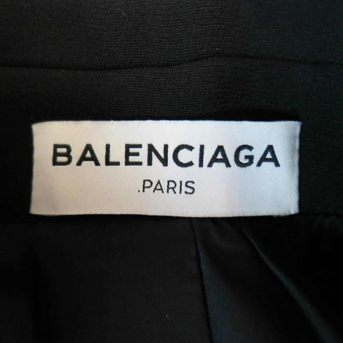 BALENCIAGA Nicolas Ghesquiere Size 4 Black Silver Zip Cropped Motorcycle Jacket 4