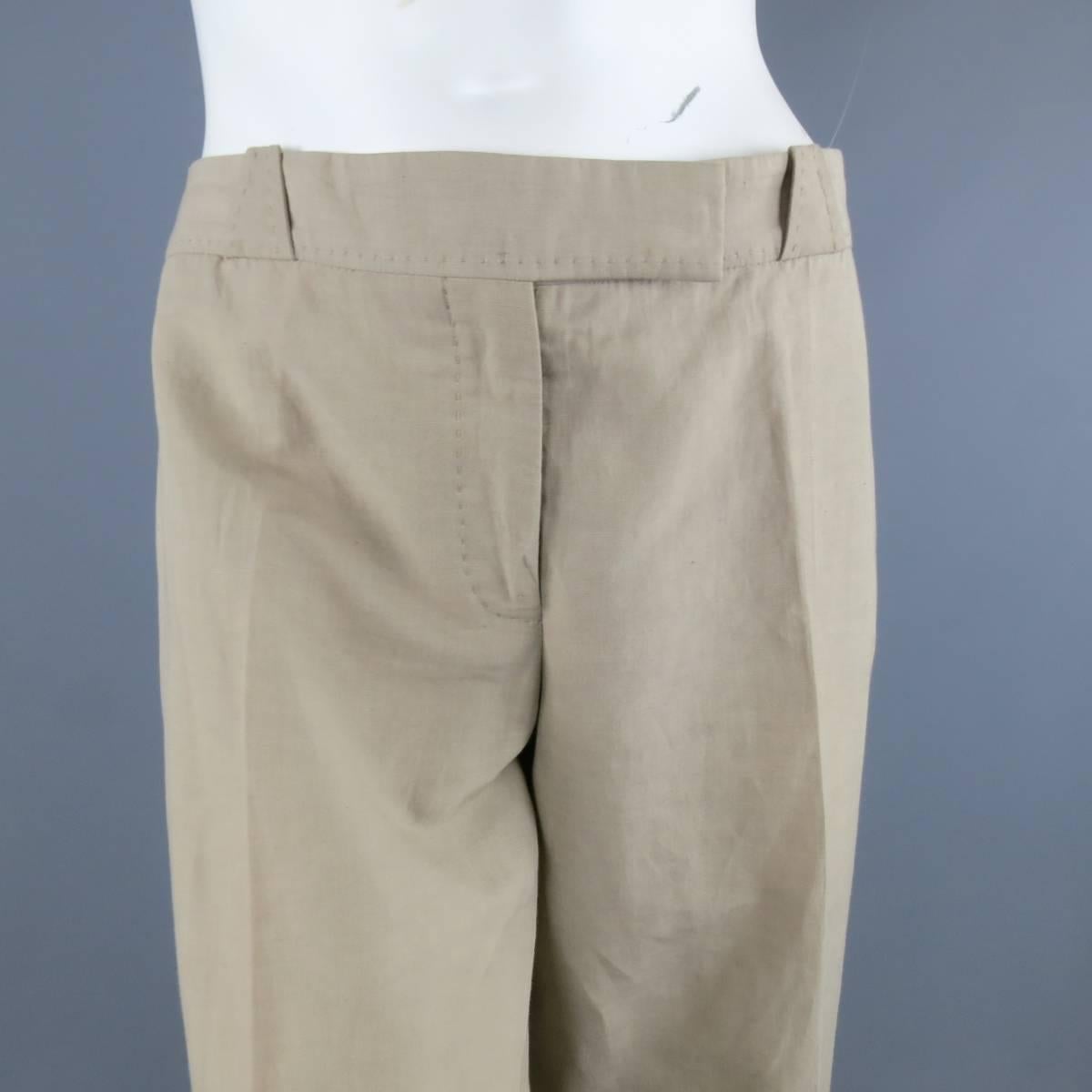 STELLA McCARTNEY Size 10 Size 8 Beige Safari Jacket Wide Leg Pants Suit 2