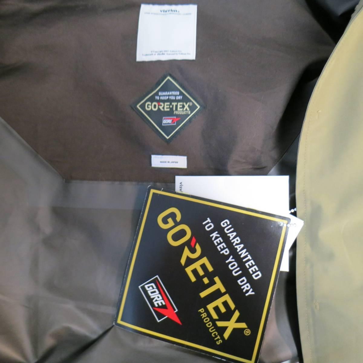 Men's VISVIM 44 Dark Khaki Waterproof Canvas Hidden Placket GORE-TEX Work Coat 1