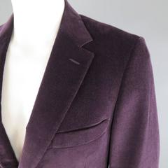 Men's VALENTINO 40 Regular Plum Purple Corduroy Notch Sport Coat