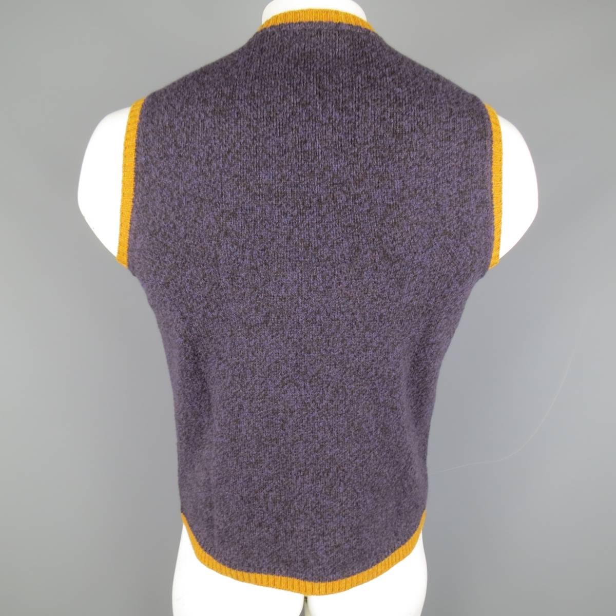 mens purple sweater vest