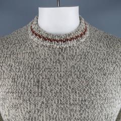 Men's RRL by RALPH LAUREN Size L Cream Knitted Cotton / Wool Sweater