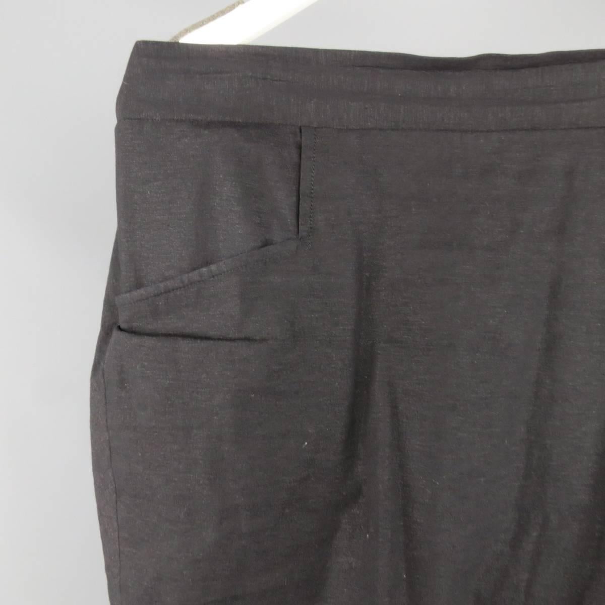 Men's THAMANYAH Size 30 Black Solid Wool Blend Skirt Overlay Dress Pants