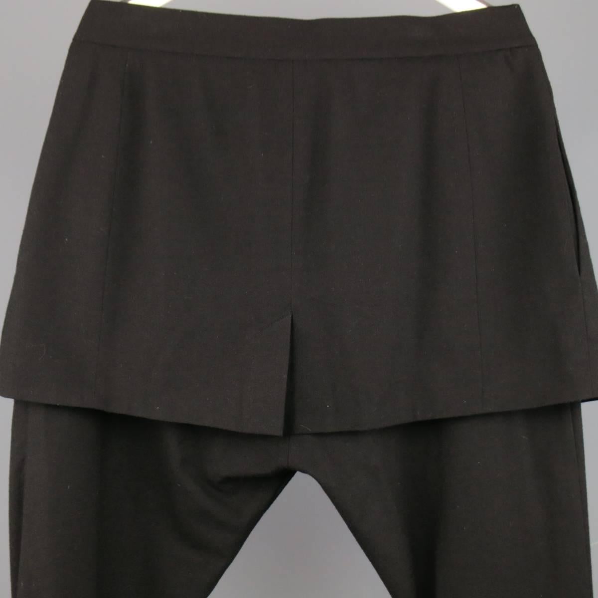 men's pants with skirt overlay