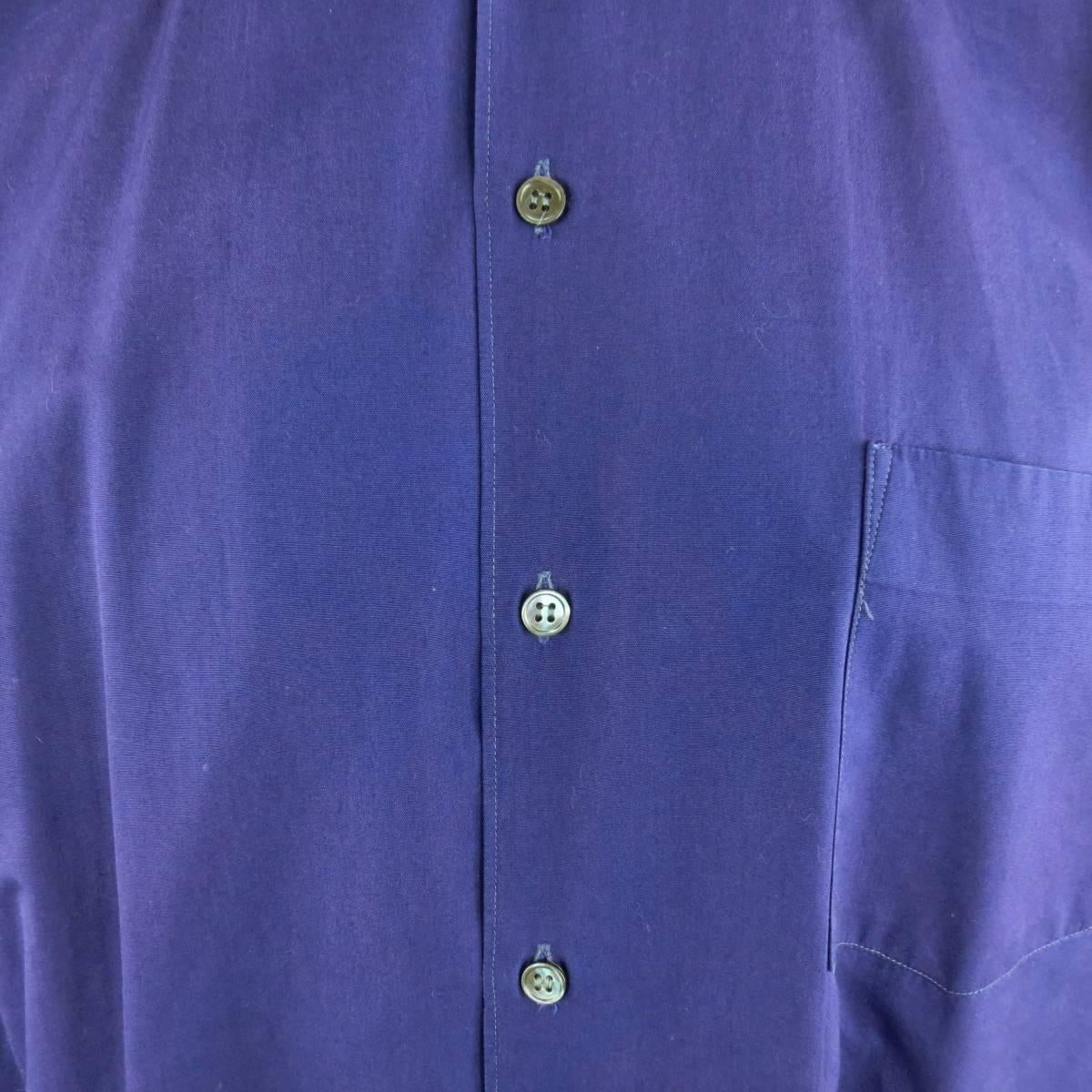 Comme des Garcons Men's Purple Gray Nehru Collar Long Sleeve Shirt In Fair Condition In San Francisco, CA