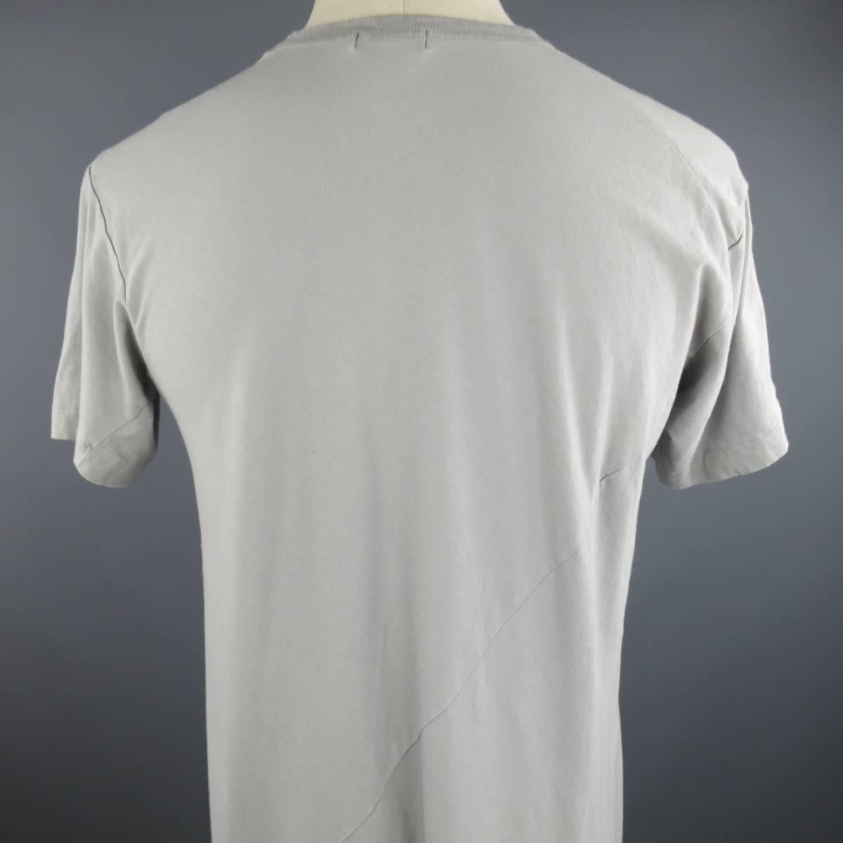 COMME des GARCONS X Roger Ballen Size S Light Grey Cotton Extended Tall T-shirt 1
