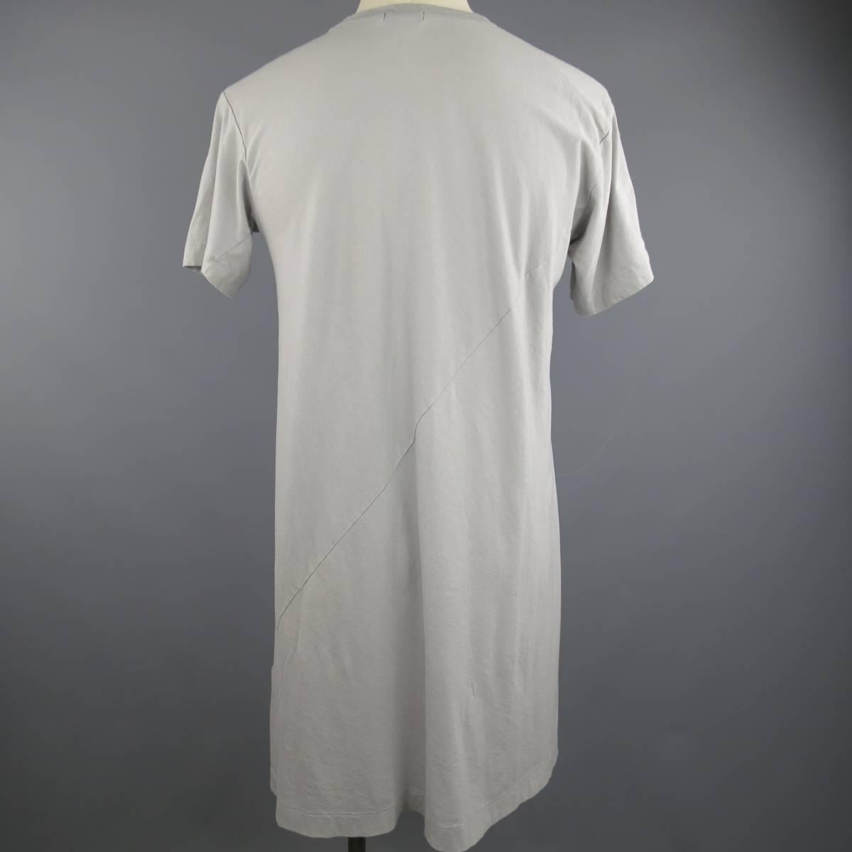 COMME des GARCONS X Roger Ballen Size S Light Grey Cotton Extended Tall T-shirt 2