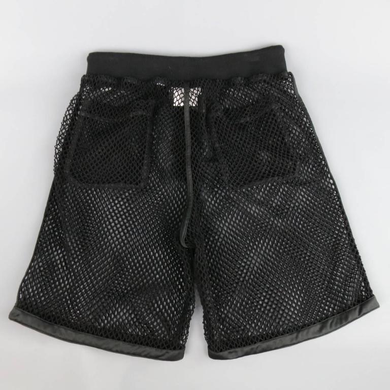 loan tension Follow Men's MOSCHINO COUTURE Size 30 Black Fishnet Mesh Drawstring Shorts at  1stDibs