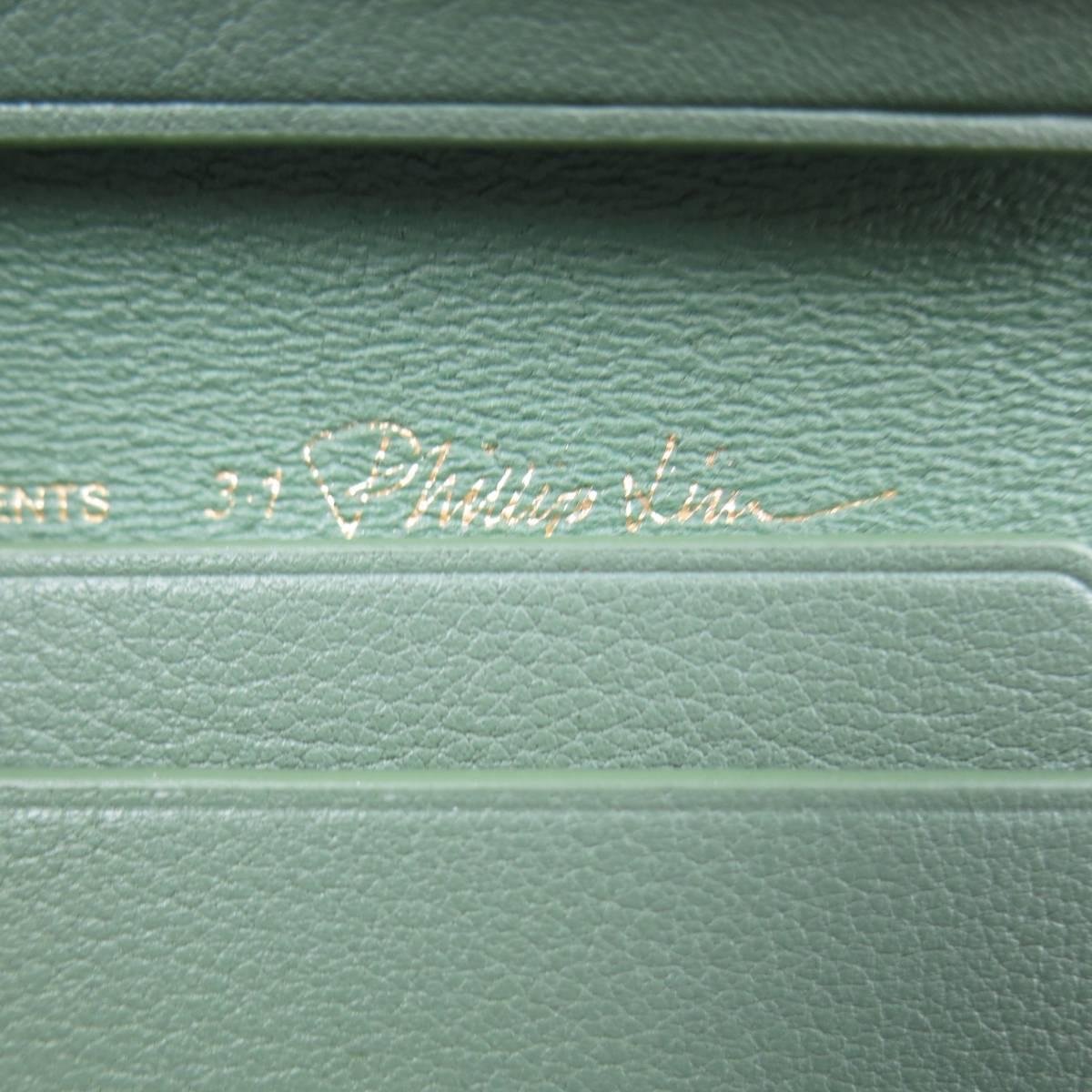 3.1 PHILLIP LIM Green Leather Card Case Wallet 2