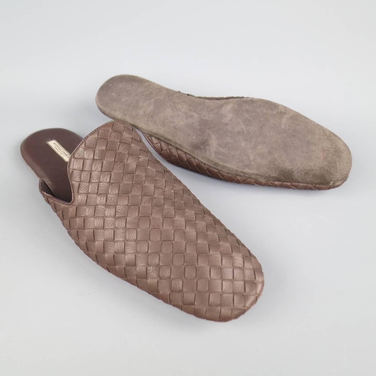 bottega veneta intrecciato leather slippers