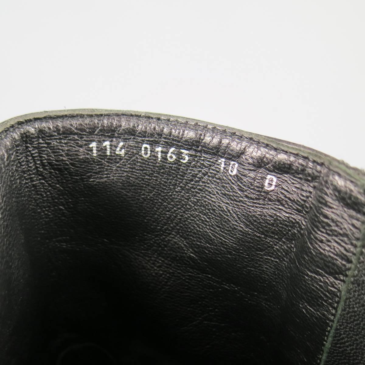 Men's GUCCI Size 11 Black Leather Striped Webbing Tab Biker Boots 3