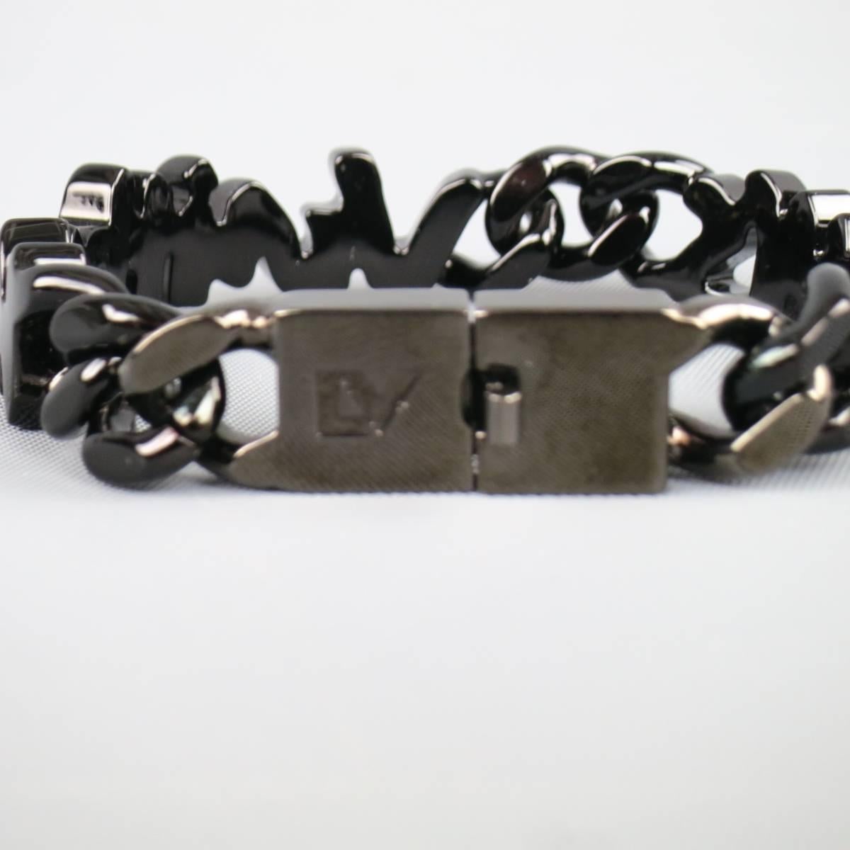 LOUIS VUITTON Black Metal Stephen Sprouse Graffiti Bracelet 3