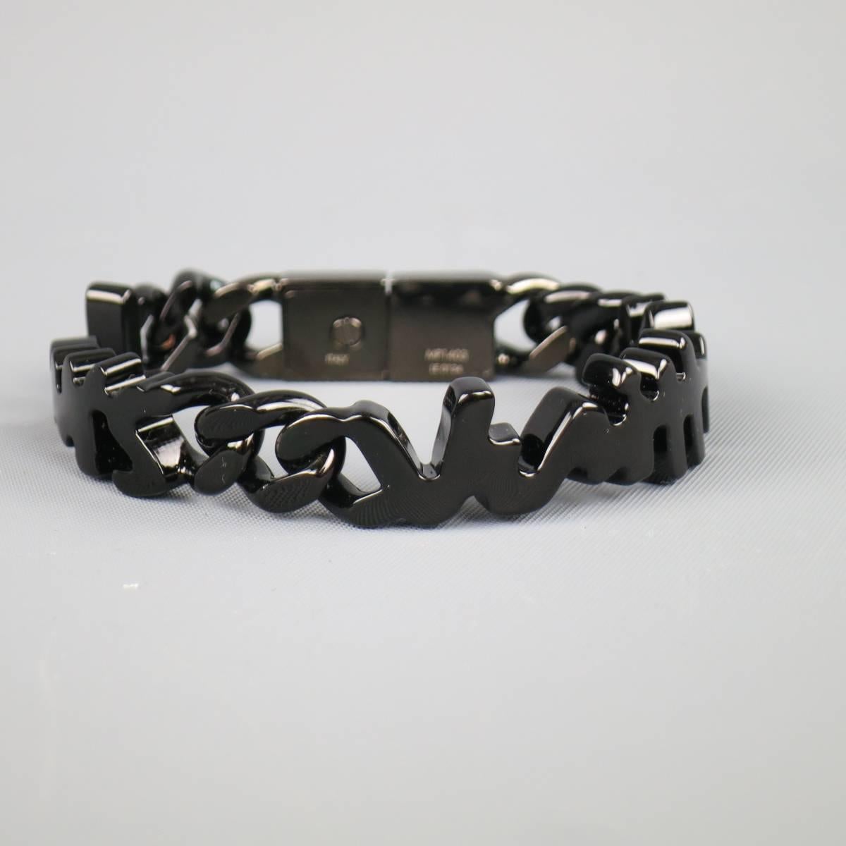 LOUIS VUITTON Black Metal Stephen Sprouse Graffiti Bracelet 2