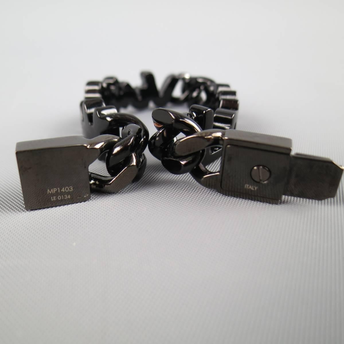 LOUIS VUITTON Black Metal Stephen Sprouse Graffiti Bracelet 5