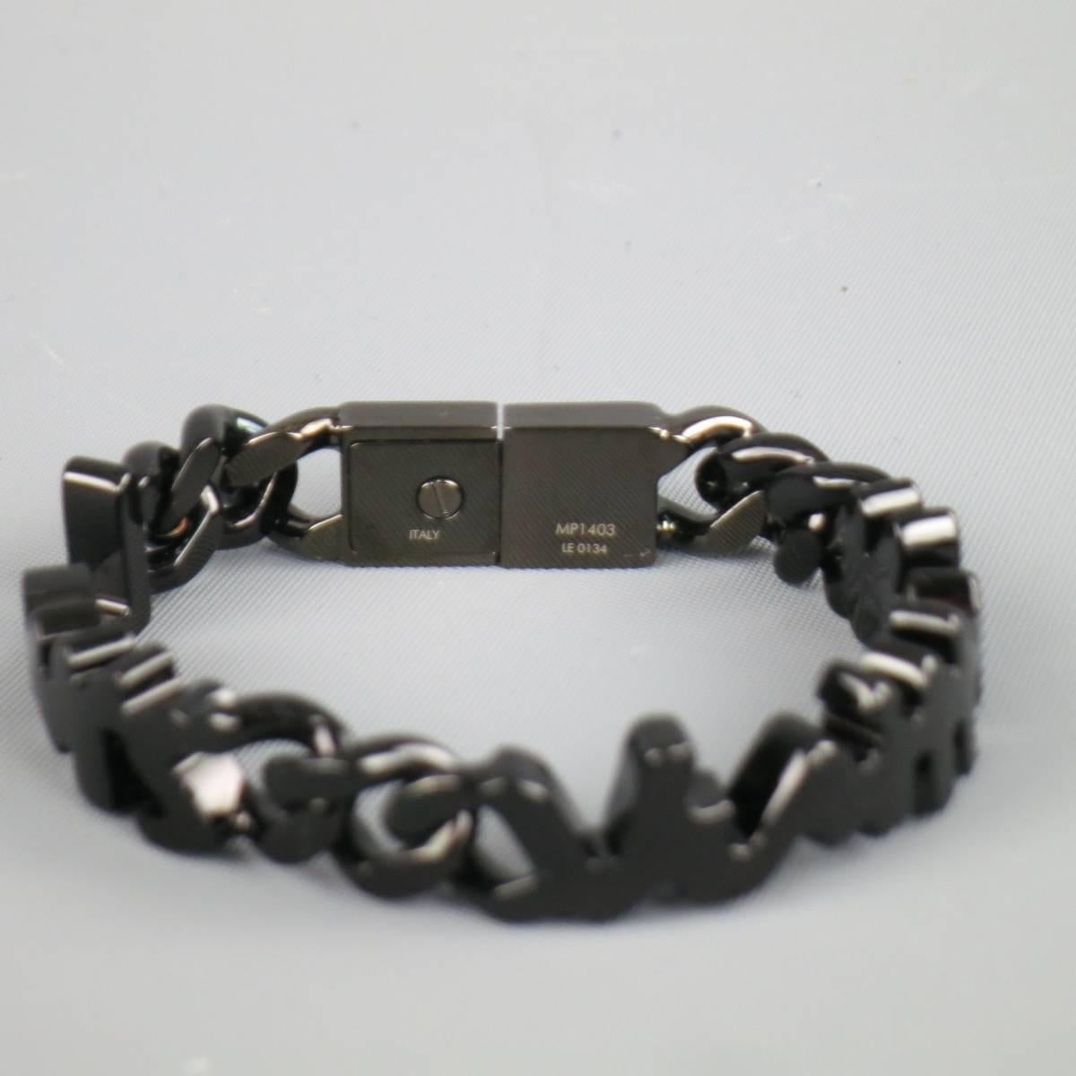 LOUIS VUITTON Black Metal Stephen Sprouse Graffiti Bracelet 1