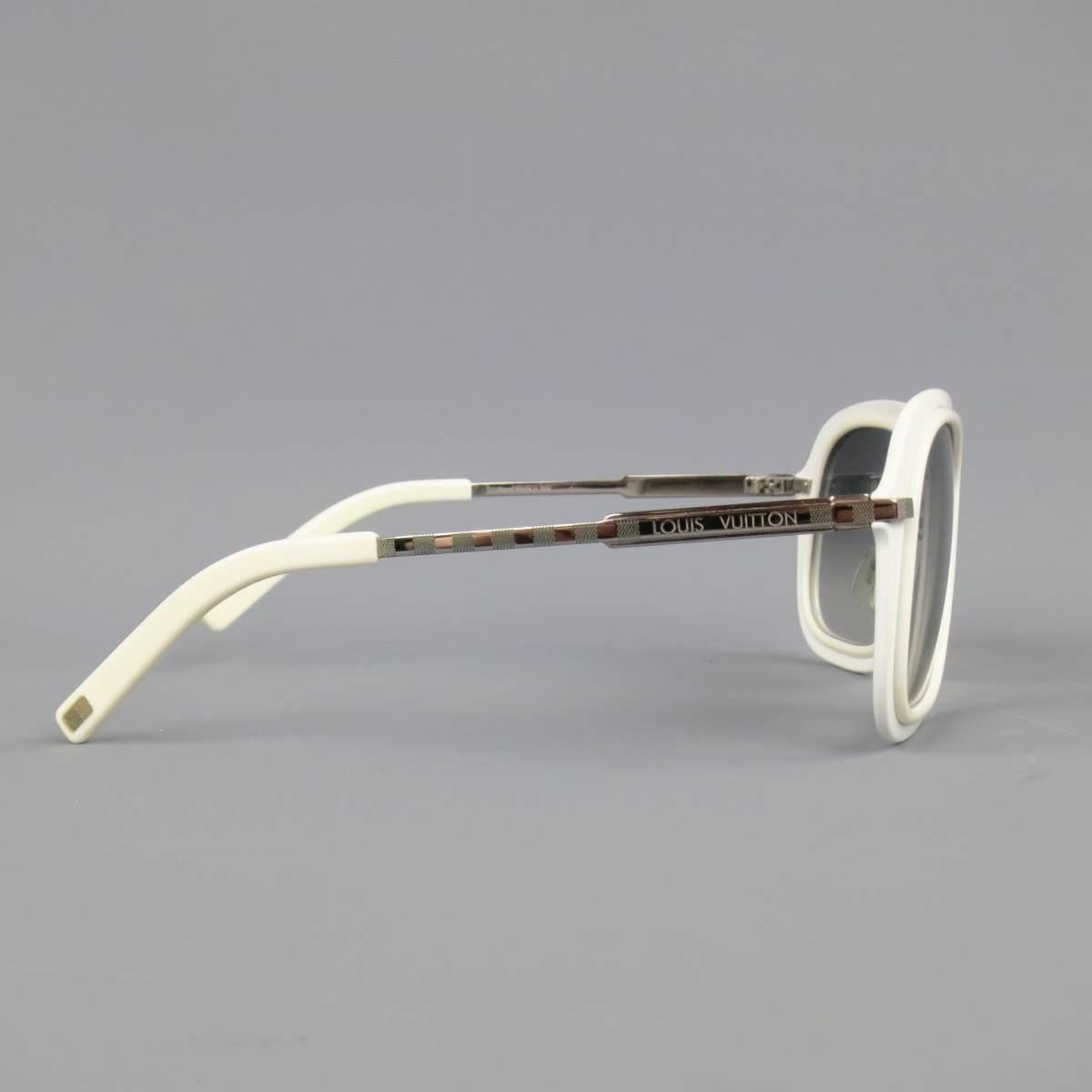 Gray LOUIS VUITTON White Acetate & Metal Z0368U Aviator Sunglasses