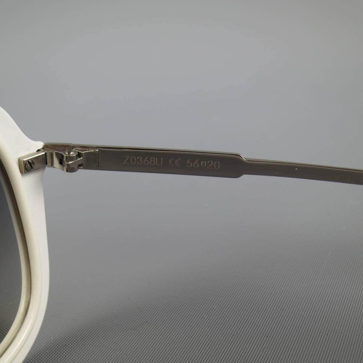 LOUIS VUITTON White Acetate & Metal Z0368U Aviator Sunglasses In Excellent Condition In San Francisco, CA