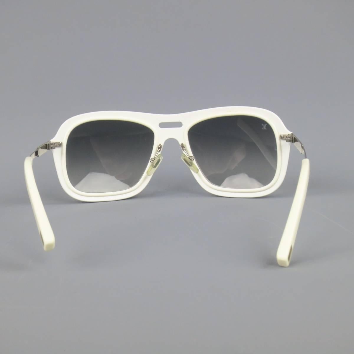 LOUIS VUITTON White Acetate & Metal Z0368U Aviator Sunglasses 1