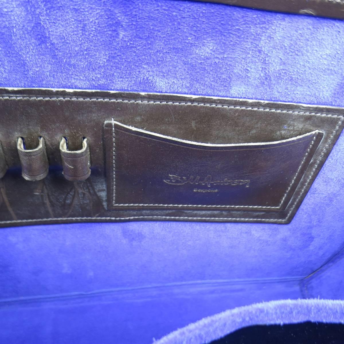 VIntage BILL AMBERG Brown Leather Silver Metal Handle Doctor's Bag Briefcase 1
