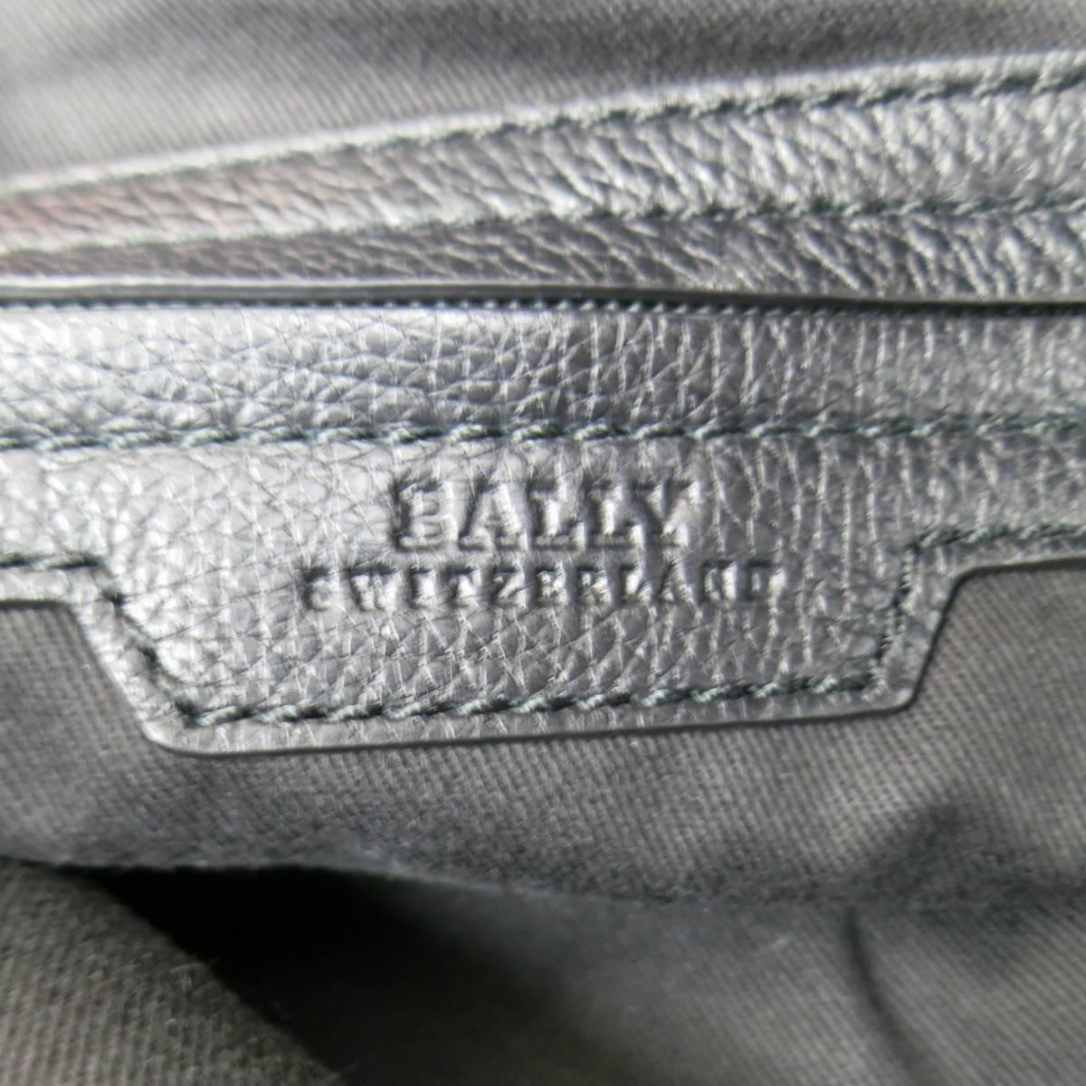 BALLY Black Leather Perforated Trainspotting Back Messenger Bag 4