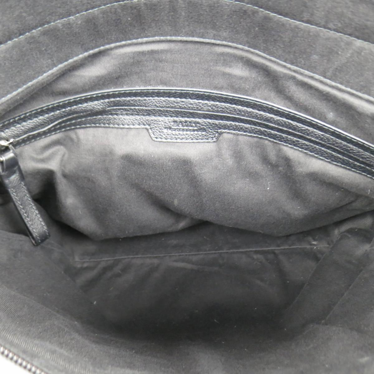 BALLY Black Leather Perforated Trainspotting Back Messenger Bag 2