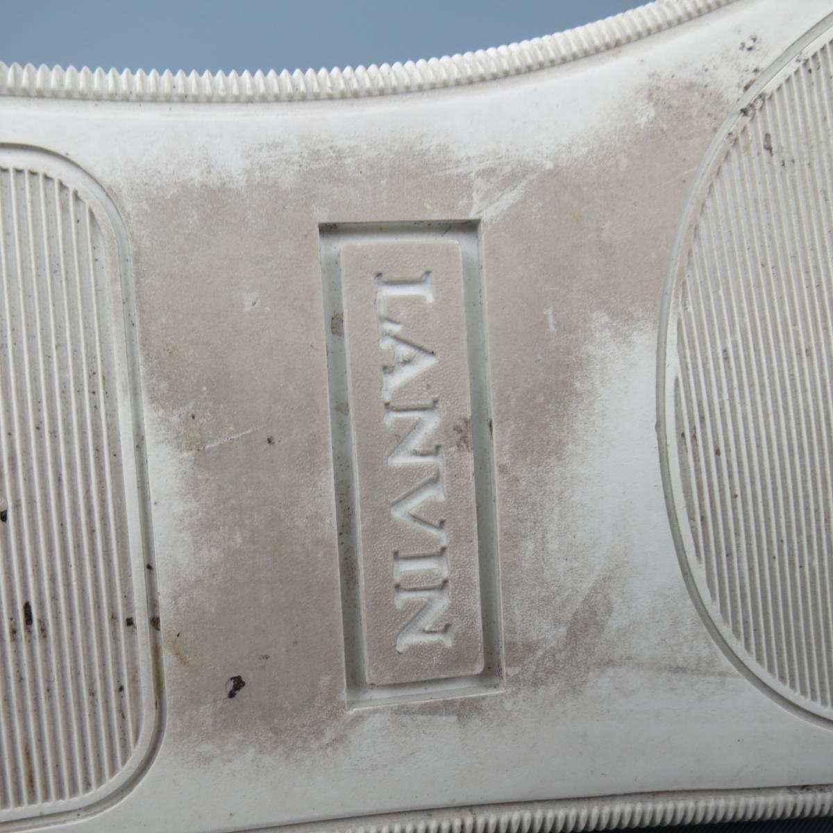 Men's LANVIN Size 10 Silver Grey Suede & Patent Leather Toe Cap Sneakers 6