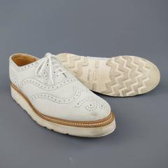 Men's HERITAGE RESEARCH Size 9 White Suede Lace Up Platform Brogues Shoes