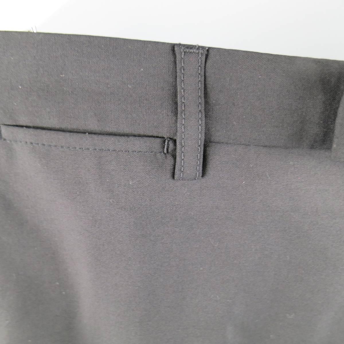 Men's RAF SIMONS Size 32 Black Solid Wool Capri Shorts 1
