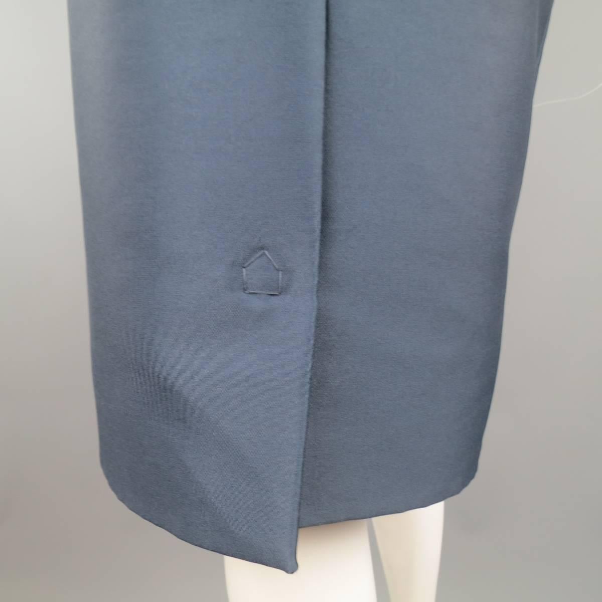 Women's MARC JACOBS Size 4 Slate Blue Nylon / Silk Snap Slit A Line Skirt