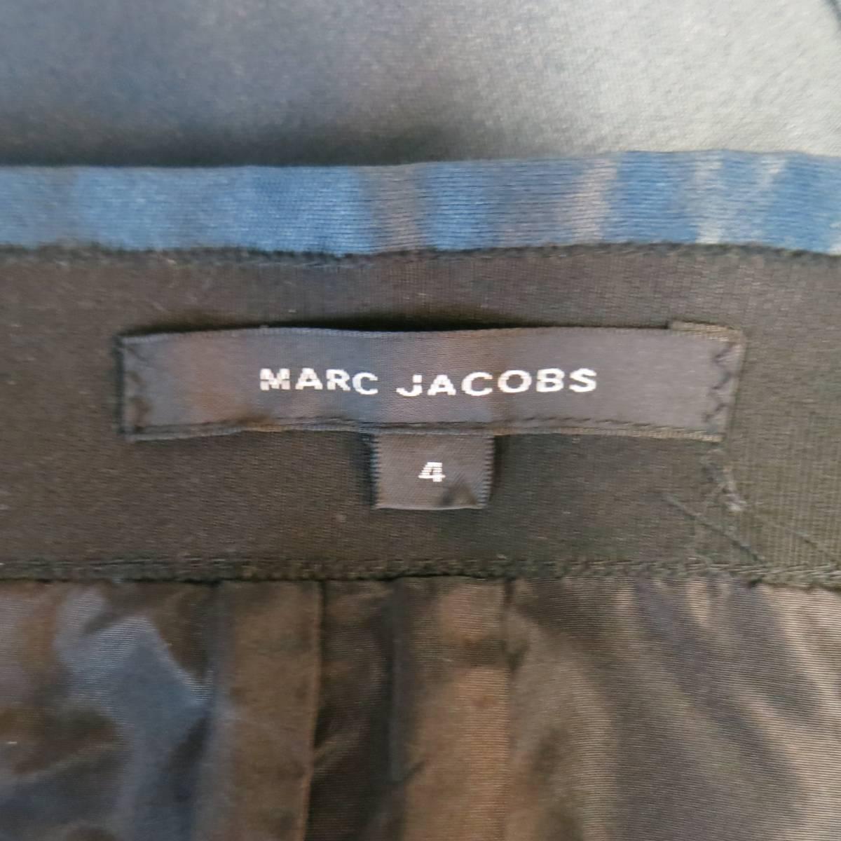 MARC JACOBS Size 4 Slate Blue Nylon / Silk Snap Slit A Line Skirt 2