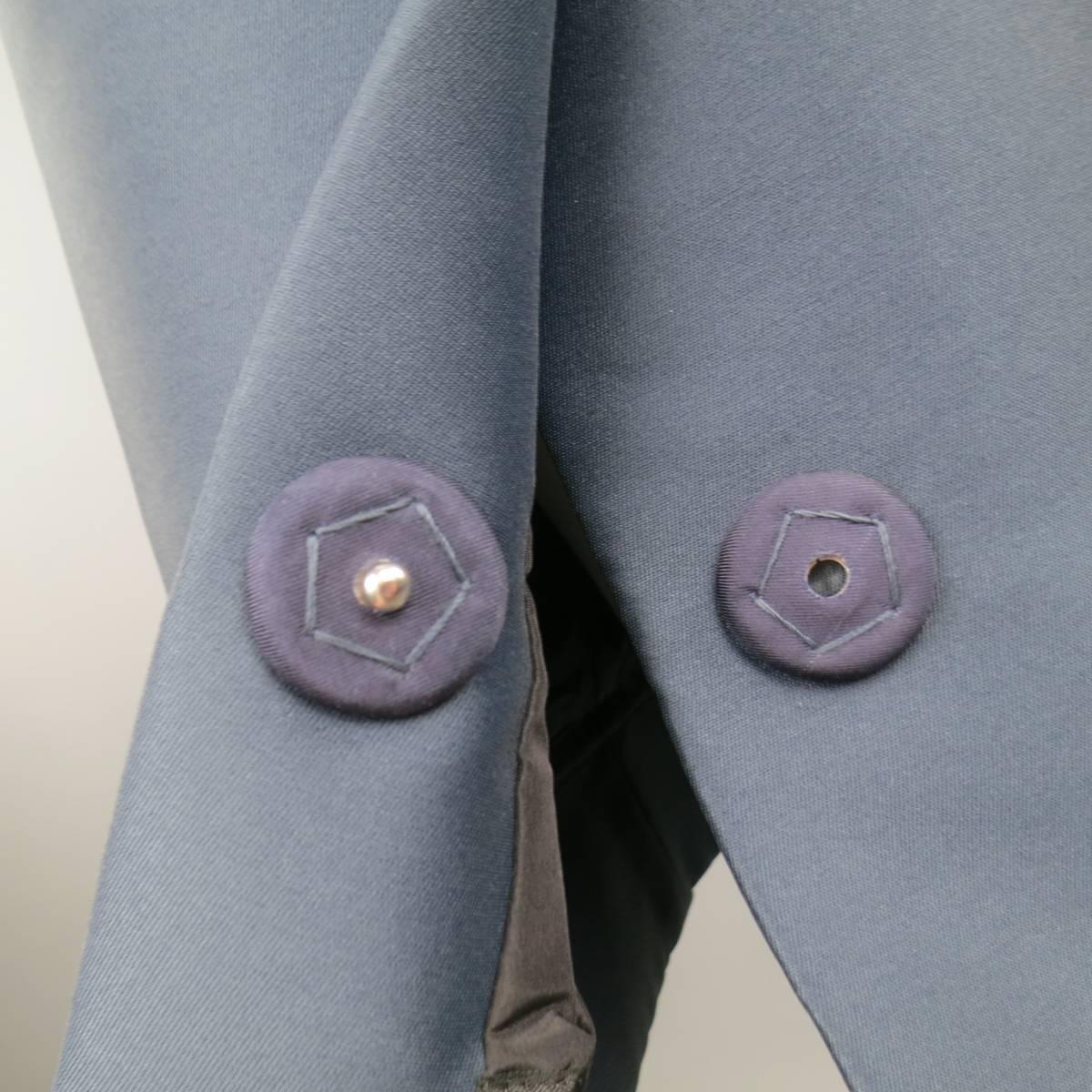 MARC JACOBS Size 4 Slate Blue Nylon / Silk Snap Slit A Line Skirt 1