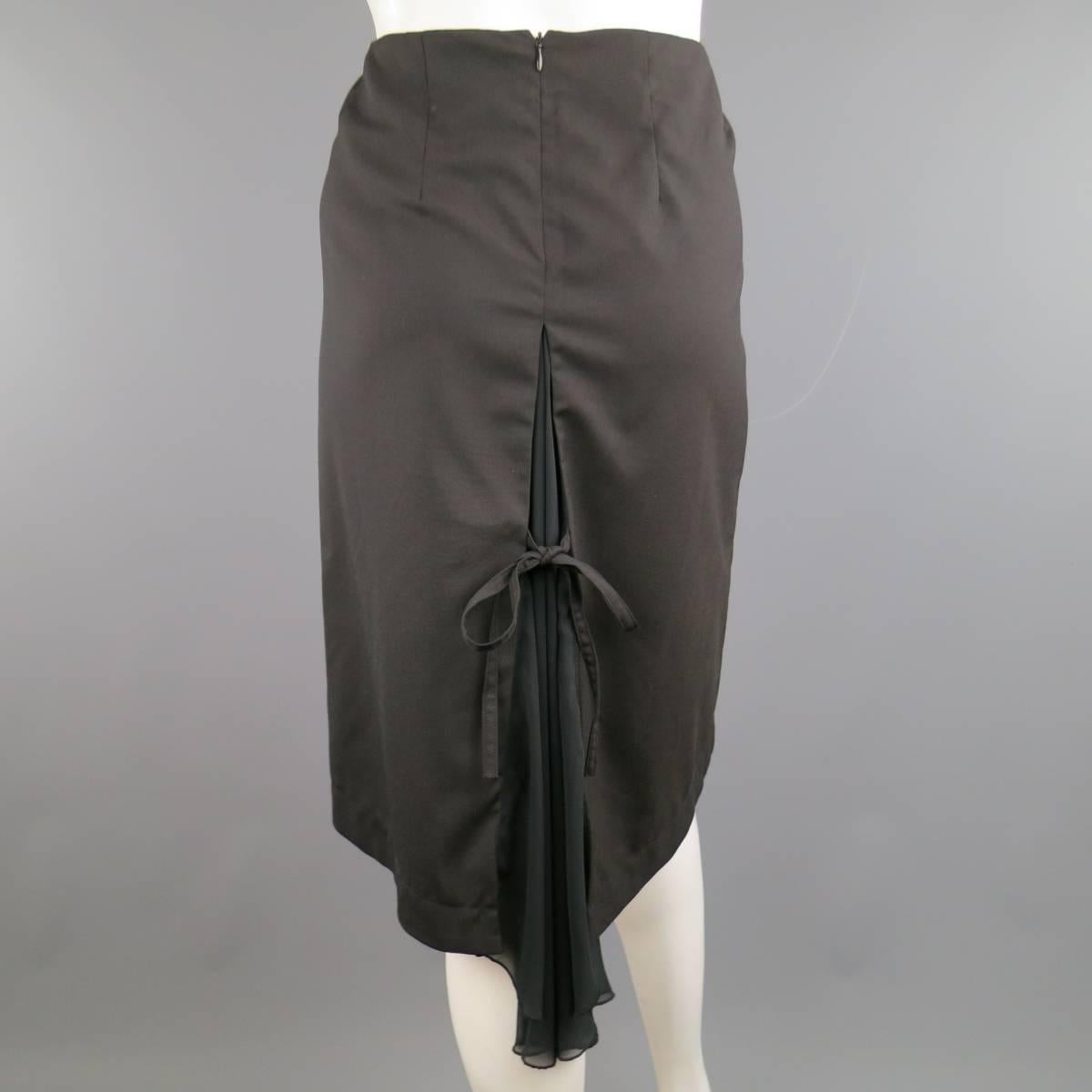 DROZDZIK Skirt - Black Wool, Pleated In New Condition In San Francisco, CA