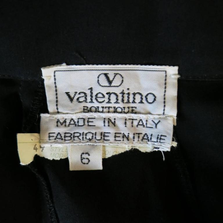 VIntage VALENTINO Size 6 Sheer Black Silk Chiffon Ruffle Skirt at ...