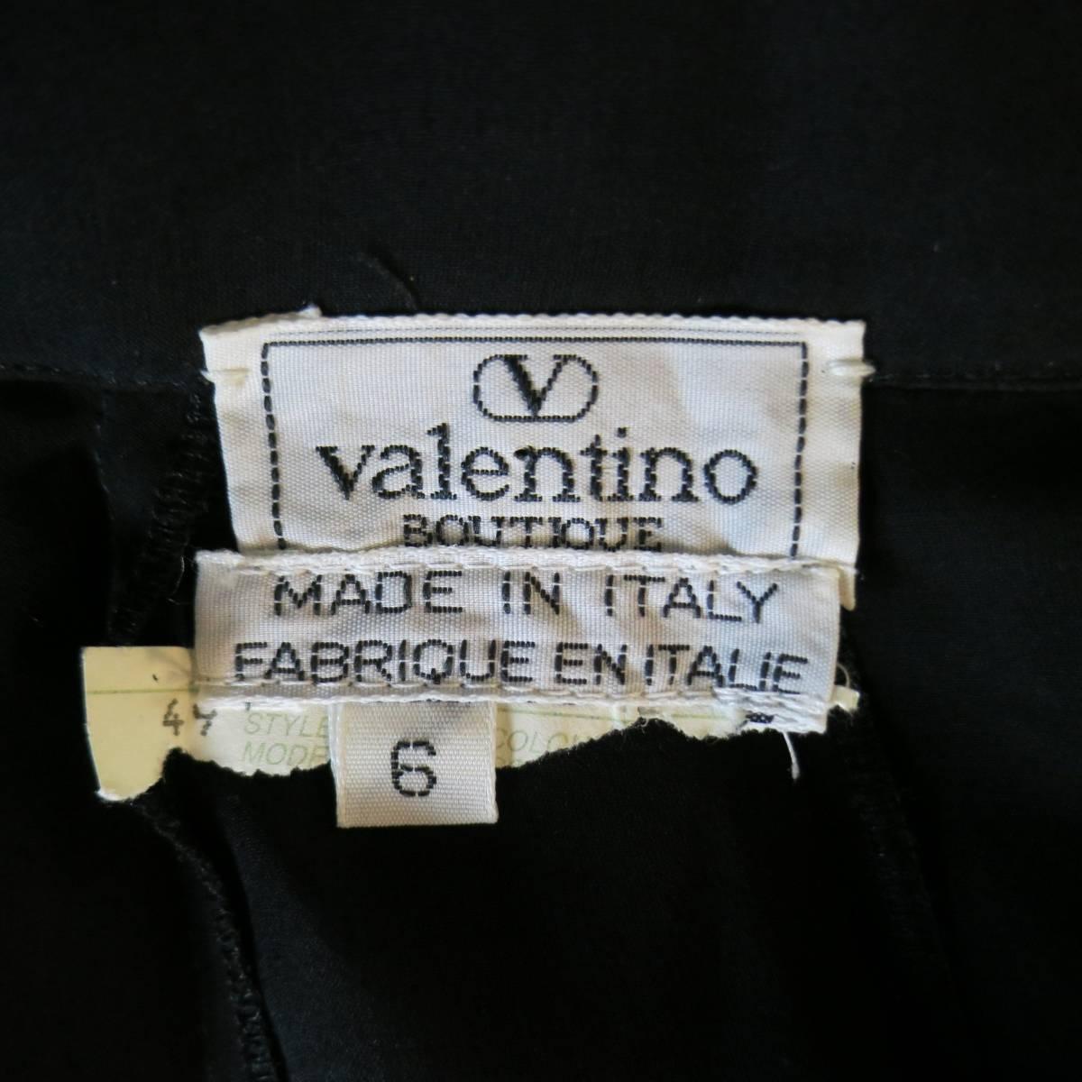 VIntage VALENTINO Size 6 Sheer Black Silk Chiffon Ruffle Skirt 1