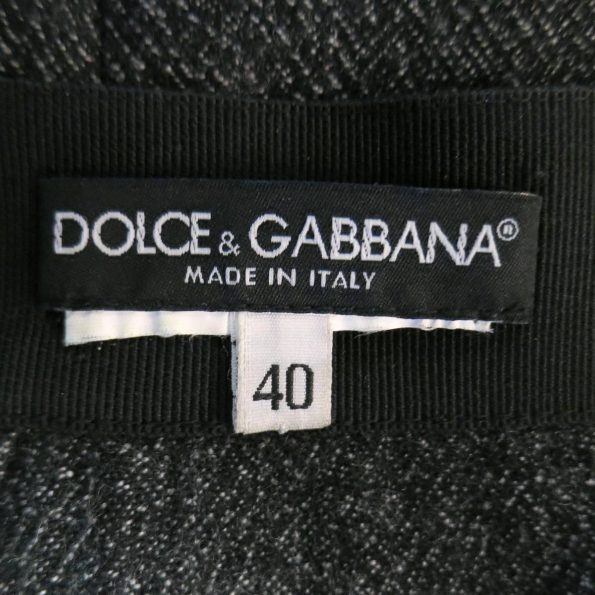 DOLCE & GABBANA Size 4 Heather Gray Pleated Front A Line Skirt 2