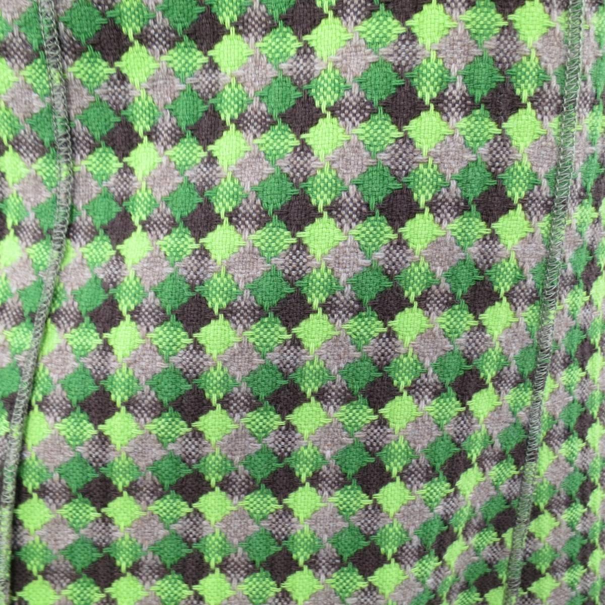 AKRIS Skirt - Size 8 Green & Brown Diamond Tweed A line Flare In Excellent Condition In San Francisco, CA