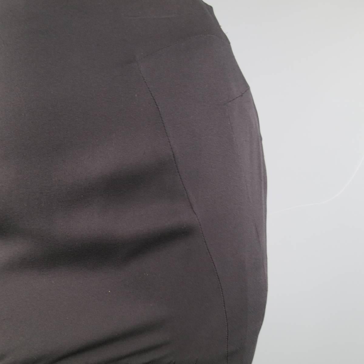 GUCCI Skirt - Size 2 Black Silk Pleated Hem Beaded Pencil 2