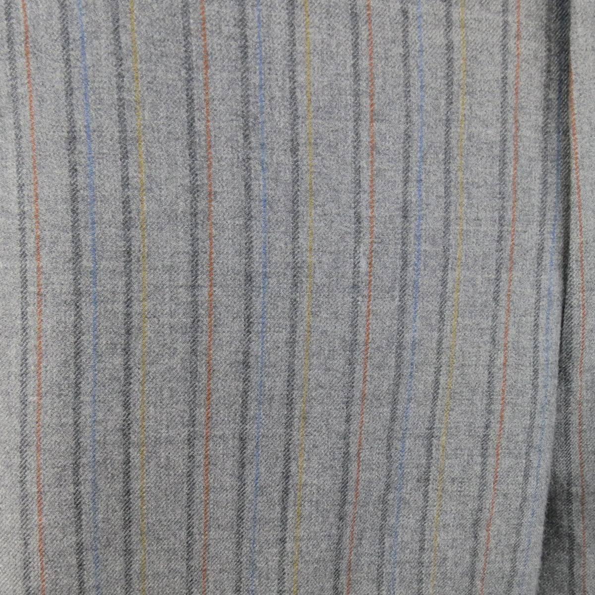 COMME des GARCONS Size 32 Grey Multicolor Stripe Wool Dress Pants In Excellent Condition In San Francisco, CA
