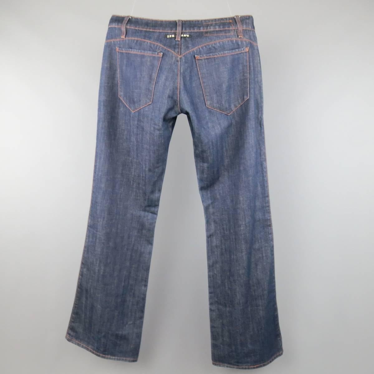 Women's or Men's Jean Paul Gaultier Men's Indigo Denim Pocket Cutout Jeans, 1990s 