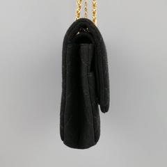 CHANEL Black Quilted Cotton Jersey Reissue 225 Gold Chain Shoulder Handbag