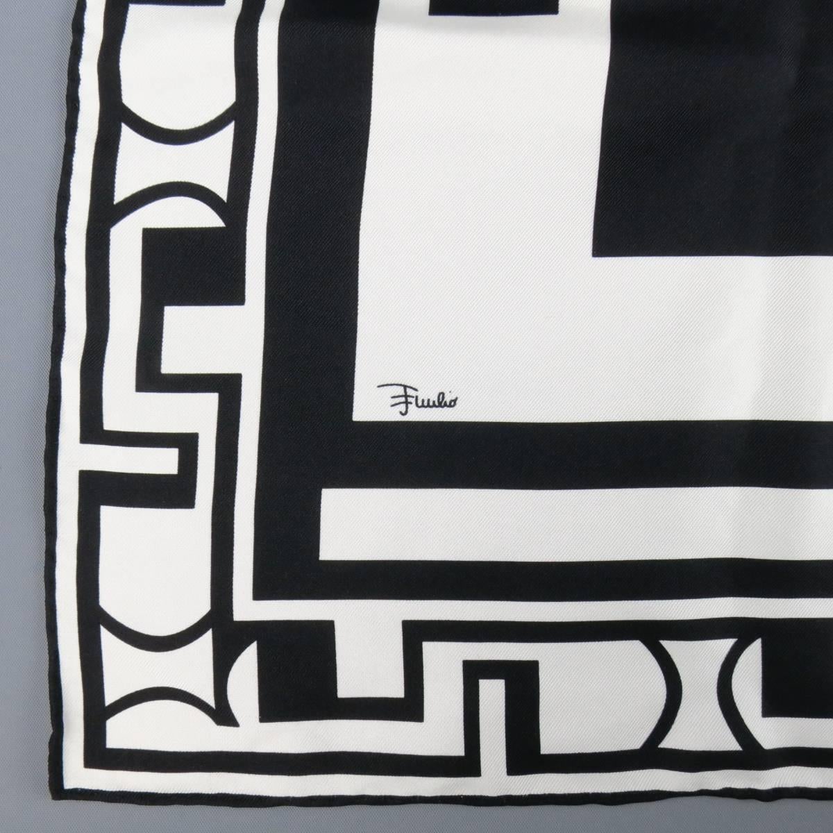 black and white silk scarf
