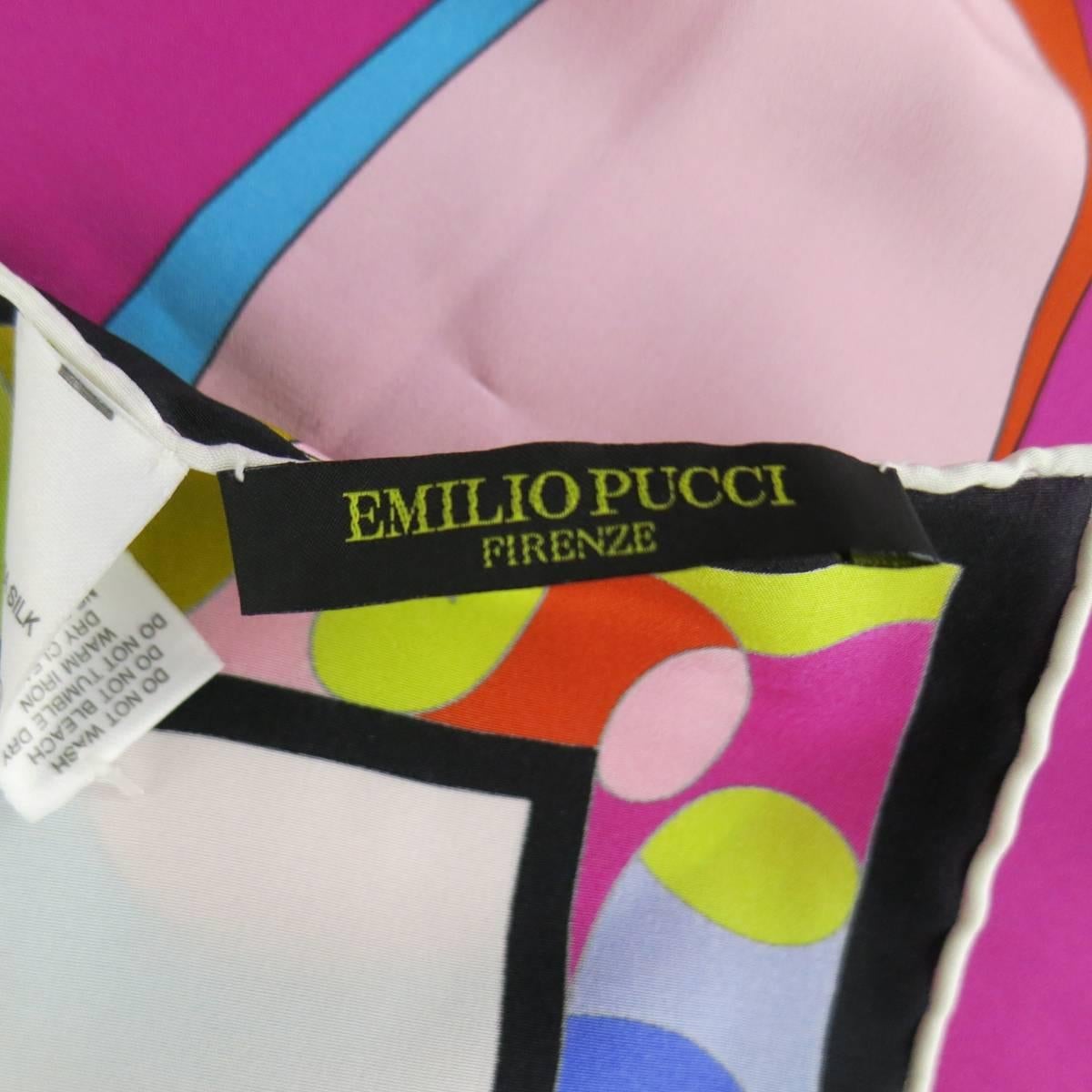 EMILIO PUCCI Multi-Color Geometric Print Silk Sash Scarf 4