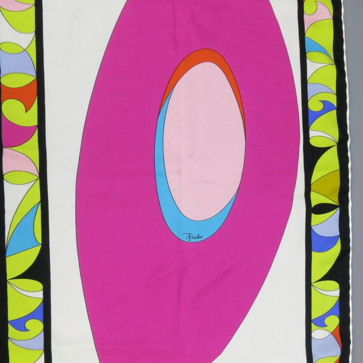 Women's EMILIO PUCCI Multi-Color Geometric Print Silk Sash Scarf