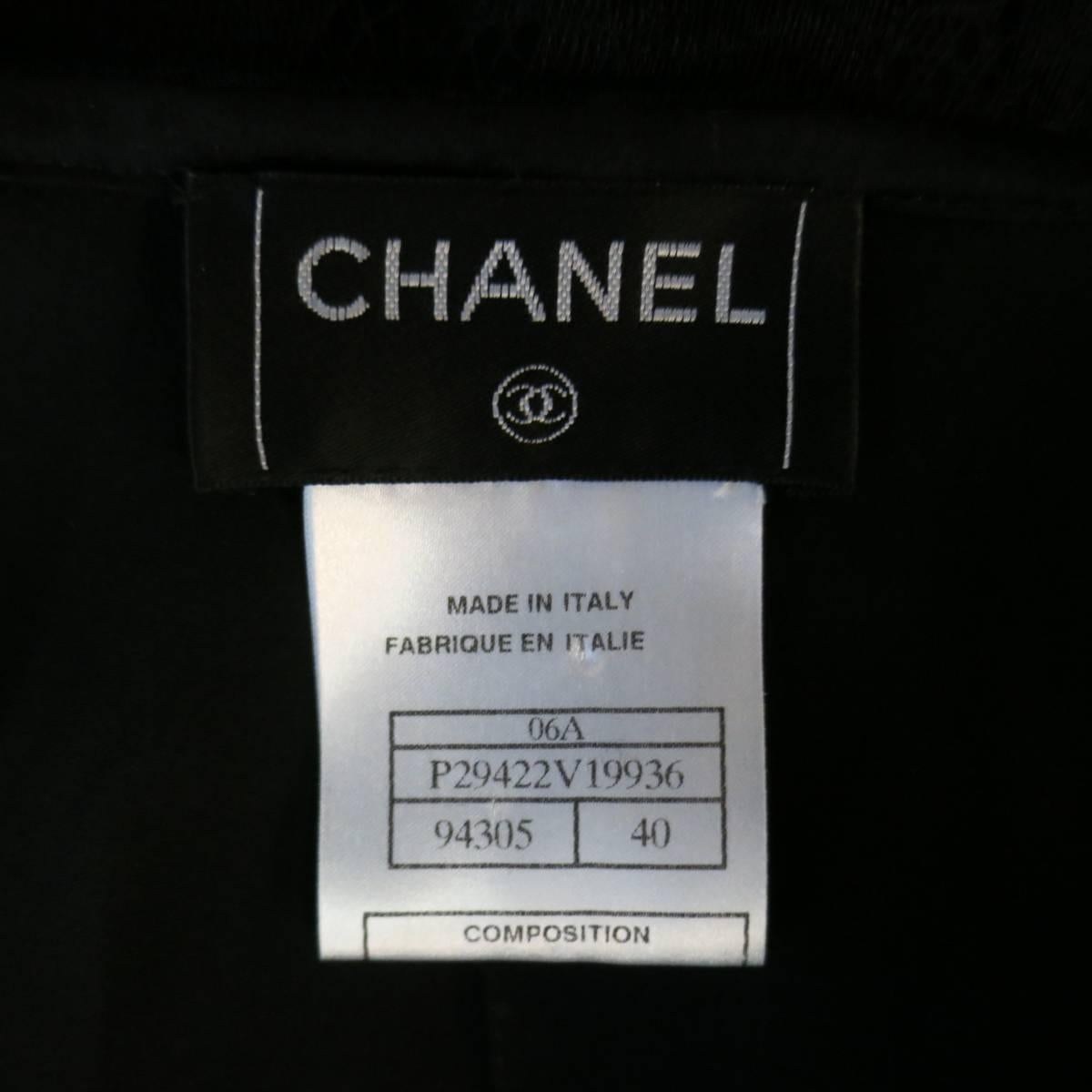 CHANEL Fall 2006 Size 8 Black Viscose / Silk Lace Extreme Wide Leg Dress Pants 3