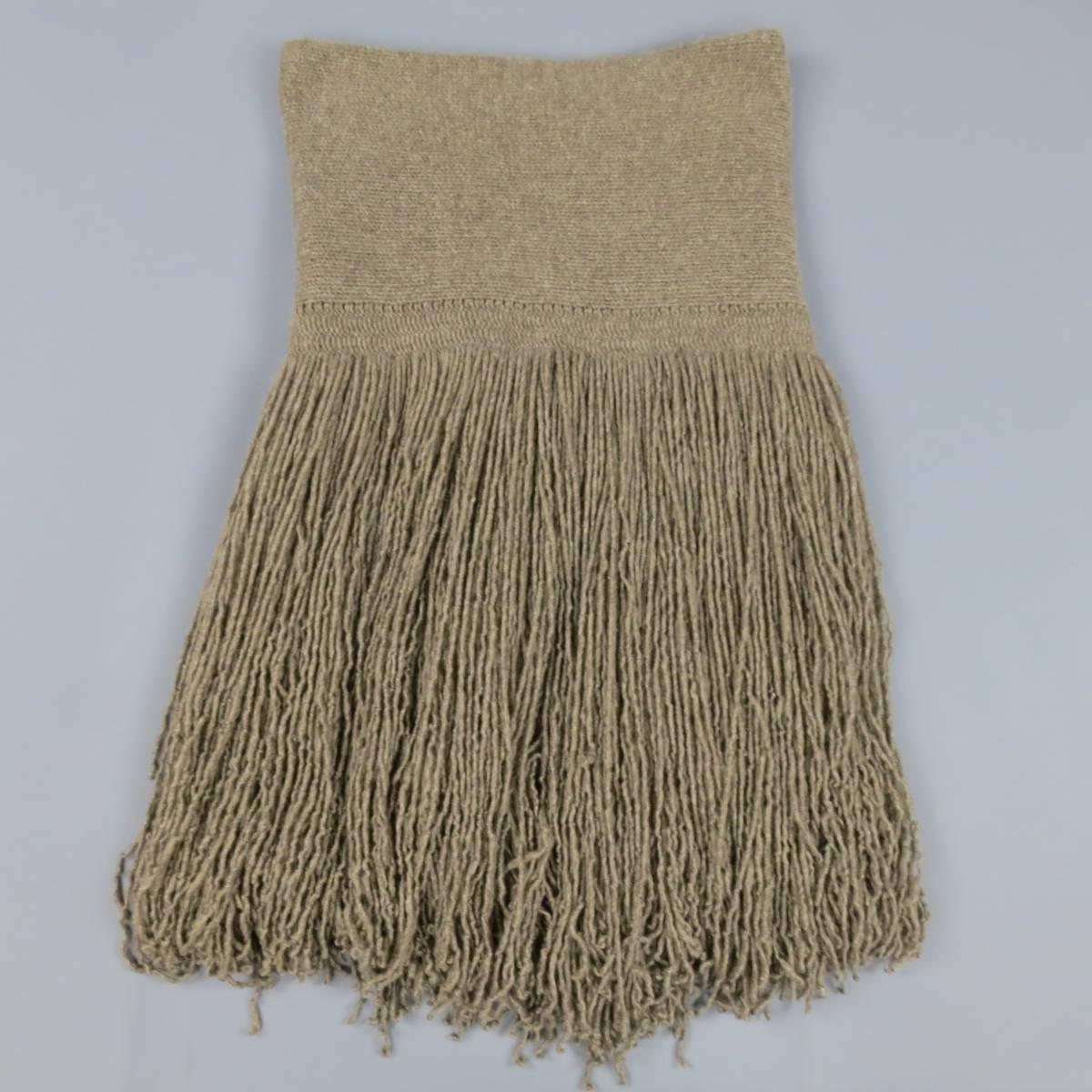 RALPH LAUREN Fall 2015 COLLECTION Taupe Cashmere Fringe Scarf Shawl 2