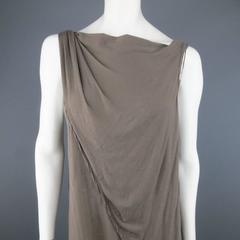 DARK SHADOW Size S Taupe Cotton Sleeveless Draped Overlay Shift Dress