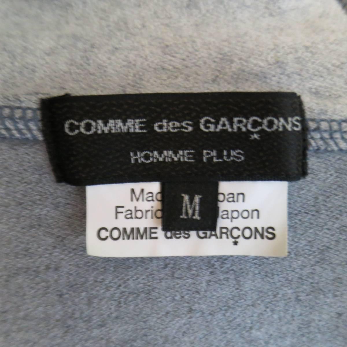 COMME des GARCONS 40 Blue & Grey Mixed Fabric Asymmetrical Hoodie 1