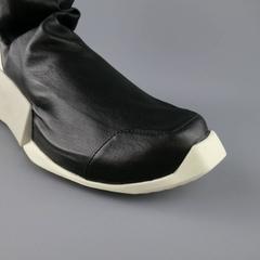 Rick Owens Adidas Black Leather Level Runner High Trainers Sneakers