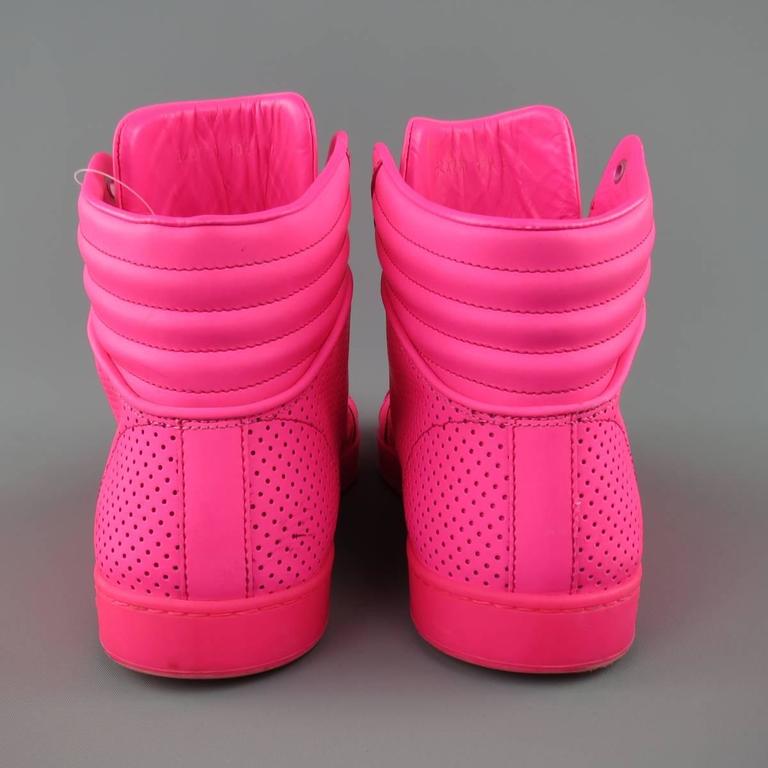 Men's GUCCI Size 11 Neon Pink Perforated Leather High Top CODA Sneakers at  1stDibs | neon pink high tops